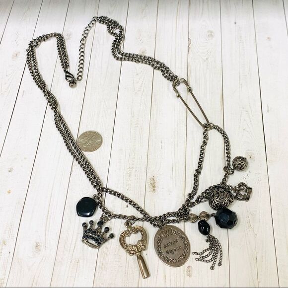Royal Bijous Double Strand Multi Charm Necklace - Picture 1 of 2